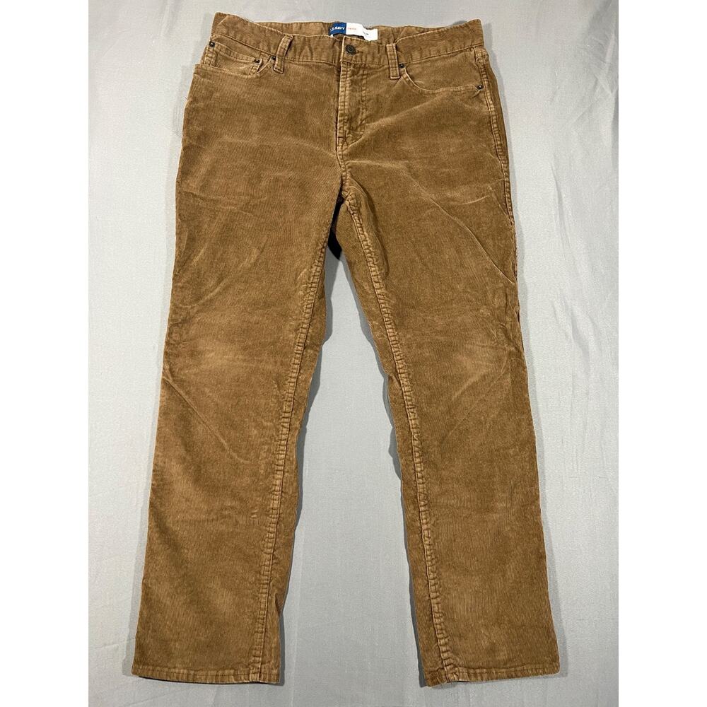 Old Navy Corduroy Pants Mens 34x30 Brown Slim Fit Stretch Casual